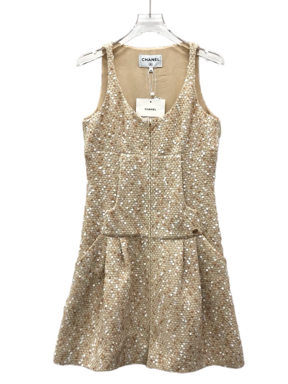 Chanel Beach Collection Heavy-Duty Sequin-Embellished Tweed Sleeveless Dress